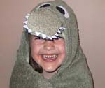 alligator hooded toddler bath towel