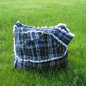 plastic crochet purse