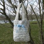 crochet plastic purse
