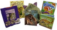 dinosaur gifts - towel and books